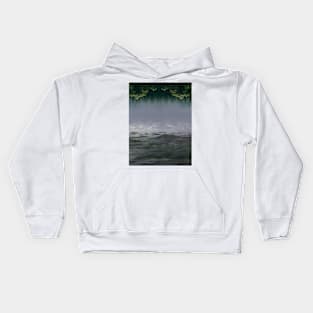 Sea, Forest Art, Dark Kids Hoodie